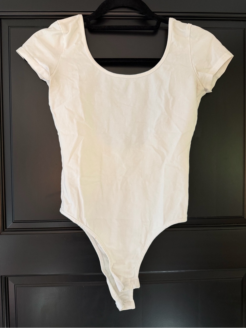 Women White Short-Sleeve One-Piece Bodysuit